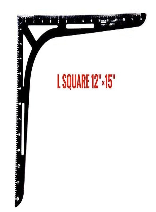 NTGS مجموعة مساطر NTGS شديدة التحمل على شكل حرف L - مساطر زاوية قائمة دقيقة من الألومنيوم - 3 أحجام، للأعمال اليدوية، والأعمال المعدنية، والنجارة - Image 3